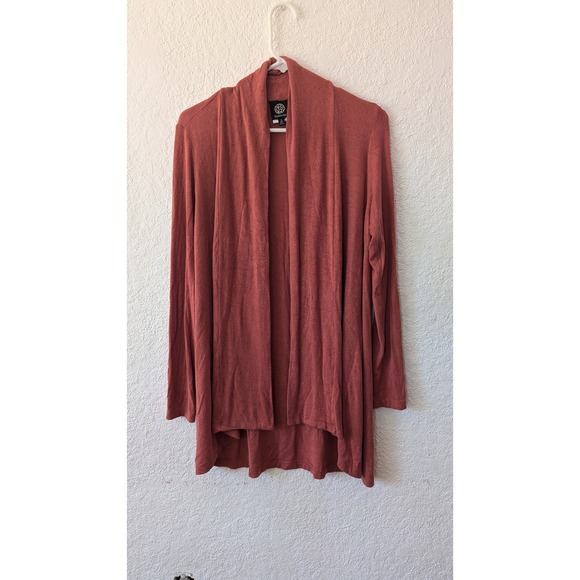 Bobeau Open Front Cardigan Draped Lightweight Knit Sweater Rust‎ Size S - Picture 1 of 7